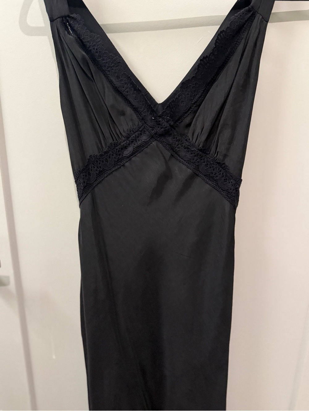 Princess Polly satin black lace sress